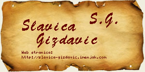 Slavica Gizdavić vizit kartica